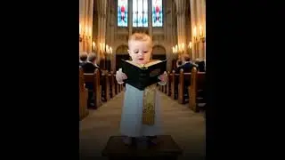 Baby reading Bible Ai