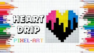Pixel Art Tutorial: Drawing a HEART DRIP Step By Step
