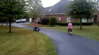 Chase drives 4 wheeler