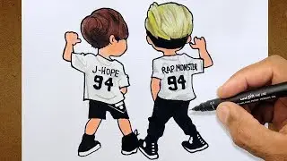Como Desenhar BTS K-POP - GAROTOS COREANOS - COLORINDO E DESENHANDO
