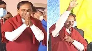 CM KCR Entry At Christmas Celebrations 2021 In LB Stadium | TRS | KTR | Political Qube