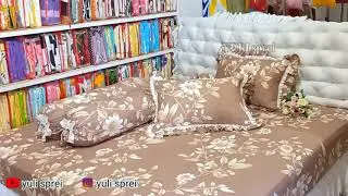 Sprei pilihan utama para bunda motif Dhea bantal keliling tingkat