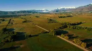 Aerial Shot Of Farm Fields Stock Video