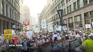 'Good Trouble Lives On': protesters march against Trump&rsquo;s policies, honoring John Lewis