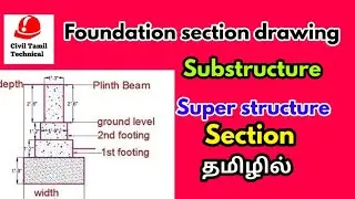 Foundation section drawing in tamil-foundation depth in tamil-civil tamil tehnical