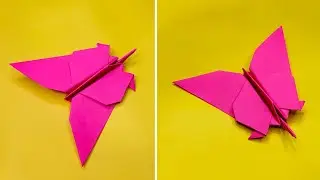 How To Make Paper Butterfly/easy paper butterfly/origami flapping butterfly #viralvideo #butterfly