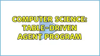 Computer Science: Table-Driven Agent Program