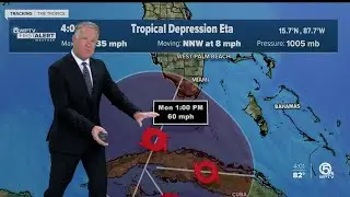 Most of South Florida out of Eta's cone of uncertainty