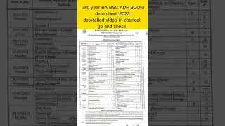 3rd year final date sheet 2023 #2023exam #baexam2023 #shorts #short #viral #trending