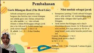 Definisi Garis Bilangan. Teorema 2.2.8 & Contoh 2.2.9