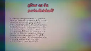 LA PERIODICIDAD QU&Iacute;MICA ⚗️