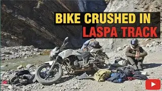 Bike crushed in laspa track |