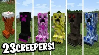 Minecraft: 23 NOVOS CREEPERS PARA O SEU MINECRAFT! (CREEPER GIGANTE, FOGO, ÁGUA, ETC)