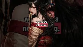Futakuchi-onna: The Woman with a Second Mouth in Her Hair 😨 #Yokai