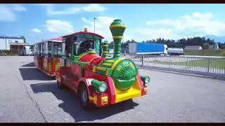 Bummelzug mit Elektroantrieb - STS Funtrain Rennweg Katschberg  - Verglaste Anh&auml;nger (Geschlossen)