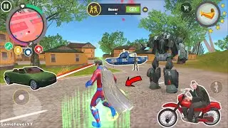 Rope Hero: Vice Town (Red Super Hero Fight Police CAR) Robot on Guardian Town - Android Gameplay HD