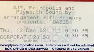 Oasis - 2002-12-12 - Live Forever - Plymouth Pavilions, Plymouth, England