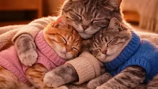 Three cats doing household chores 🐱❤️ | A heartwarming cat family