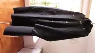 BLACK RUBBER RAINCOAT GUMMIMANTEL