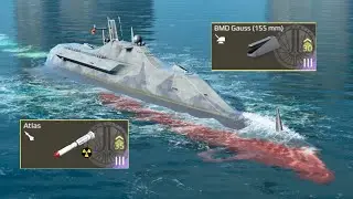 Unique Hybrid Submarine.. - Pan Spatial Bermuda - Can Launch SLBM from Far Away - Modern Warships