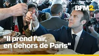 Visite surprise d'Emmanuel Macron: le propriétaire de la boucherie d'Augy