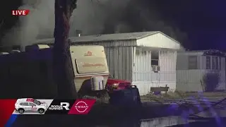 Mobile home on fire in Caseyville, Illinois Friday morning