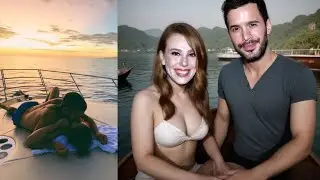 El&ccedil;in Sangu and Barış Ardu&ccedil; Caught in the Water on a Boat