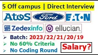 5 Jobs | 2023/22/21/20/19 batch | Direct Interview | No Coding round | No % Criteria | Salary?