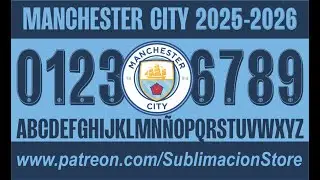 Tipograf&iacute;a Manchester City 25-26 FREE DOWNLOAD