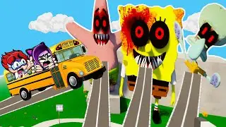TEAM BOB ESPONJA vs SUPER COCHES | Destrozamos a Bob y Sus Amigos | Kori