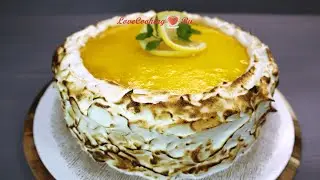 Песочный торт с лимонным кремом | Лимонный торт с хрустящими коржами | LoveCookingRu