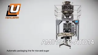 Automatic packaging line for rice and sugar (AM019-LB, ATD14)