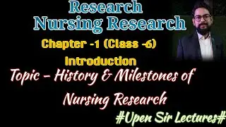 Research#Nursing Research#Class-6(Chapter-1)Introd.#Topic- History/Milestones of Nursing Research