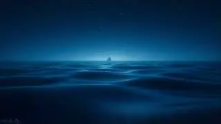 Peaceful Night Sea Ambience🌌|Gentle Ocean Sounds for Sleeping, Studying, Meditation & Anxiety Relief