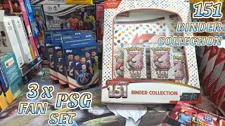 Topps Paris Saint-Germain Fan Set 2022/23 x 3 + Pokemon Scarlet & Violet 151 Binder Collection Box
