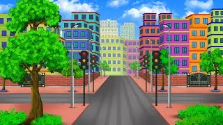 Cartoon City Background In Photoshop #photoshop #cartoon #background