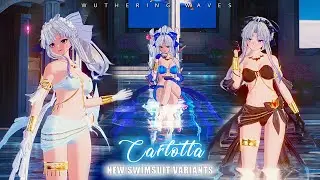 Carlotta Looks Alluring In Swimsuit - Woju Skin Showcase - Wuthering Waves 2.6