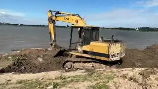 Excavator Working by the River | Heavy Machine Shorts