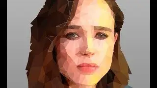 Полигональный портрет | Polygonal portrait | Low Poly | Ellen Page