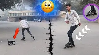 Kutte ka baccha 🐶||dog piche pada skating shoes 🛼🔥||skating shoes|skating video|
