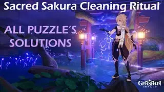 Sacred Sakura Cleaning Ritual(World Quest) | All puzzle's solutions | Inazuma | Genshin Impact