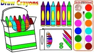 How to Draw Crayons Coloring Pages.Kids Learn Drawing.Coloring Page for Children by Arifa Art School