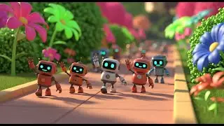 Nine Little Robots Wave Hello | Fun & Educational Nursery Rhyme