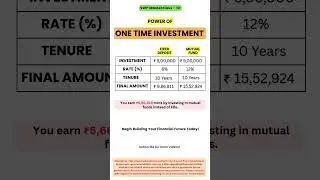 ₹5 Lakh Lump Sum: FD vs Mutual Fund &ndash; Extra ₹5.66 Lakh in 10 Years! #investing #mutualfunds #swp