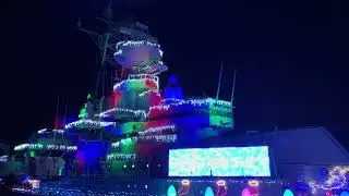 Battleship USS Wisconsin. Norfolk Virginia. Winterfest 2024 #christmas #xmas #light