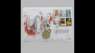 2001 Golden Jubilee 100 Days To Go Silver &pound;5 Pounds Coin Cover - Isle of Man First Day Cover