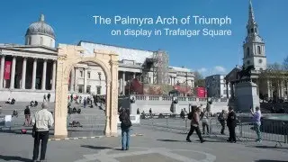 The Palmyra Arch of Triumph in Trafalgar Square London 4K DJI Osmo