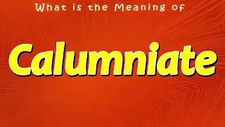 What is the Meaning of Calumniate