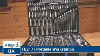 TB217 Portable Workstation - High-Quality Hand Tool and Ratchet Set Toolkit by Scheppach
