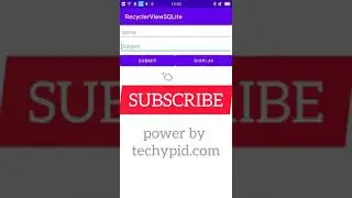 Android Studio Demo | Recyclerview with SQLite database in android